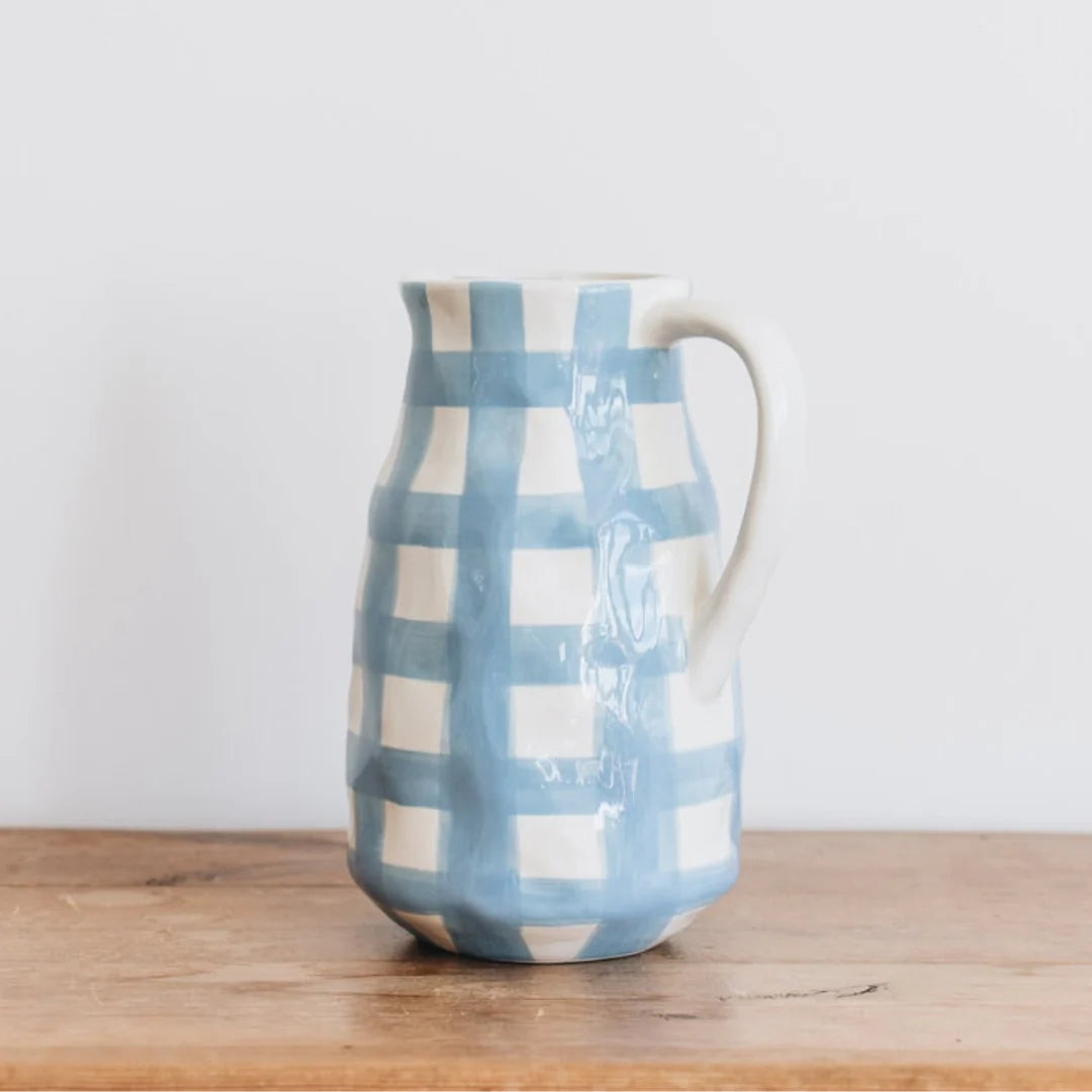 Large Jug - Cornflower Blue Gingham