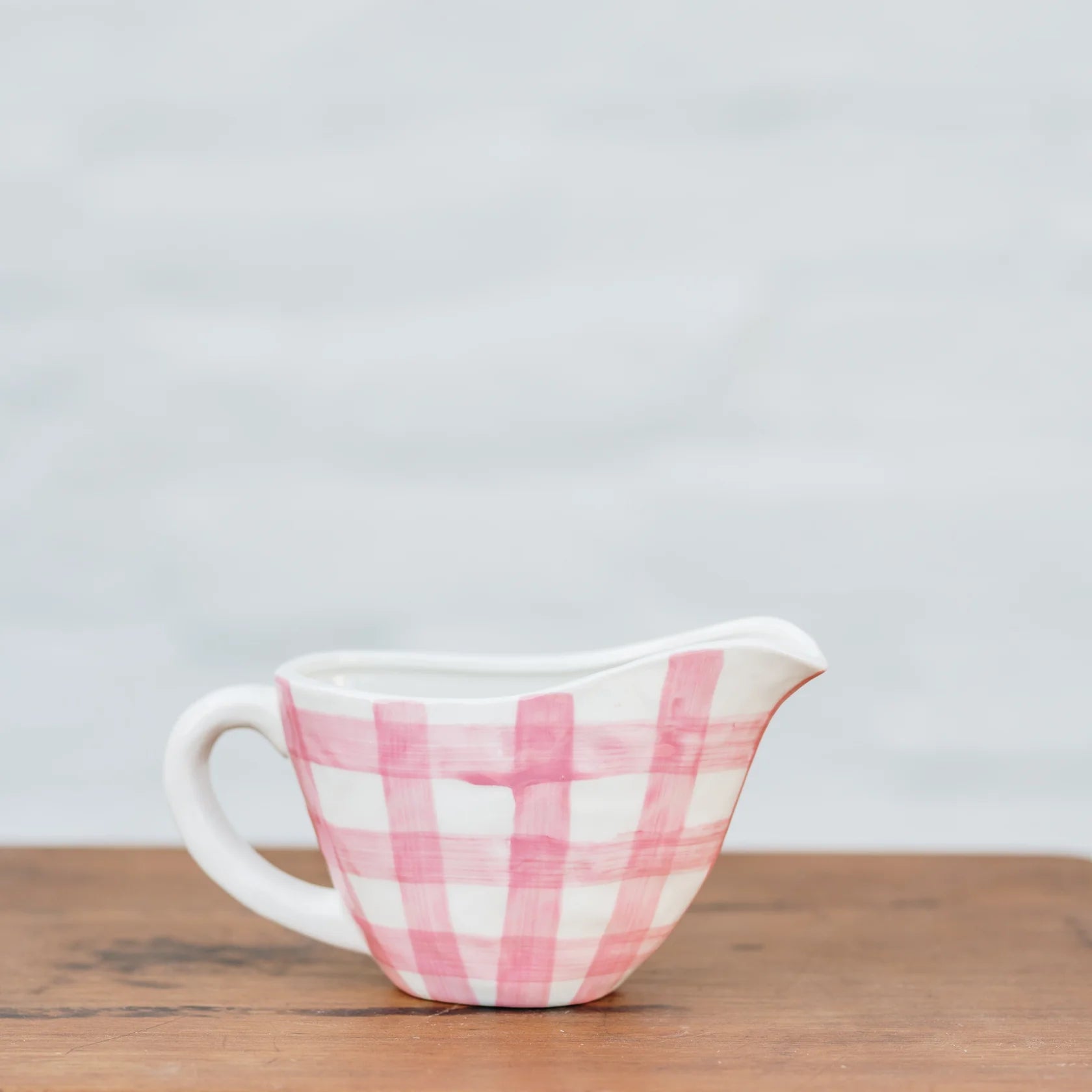 Gravy Jug - Pink Gingham